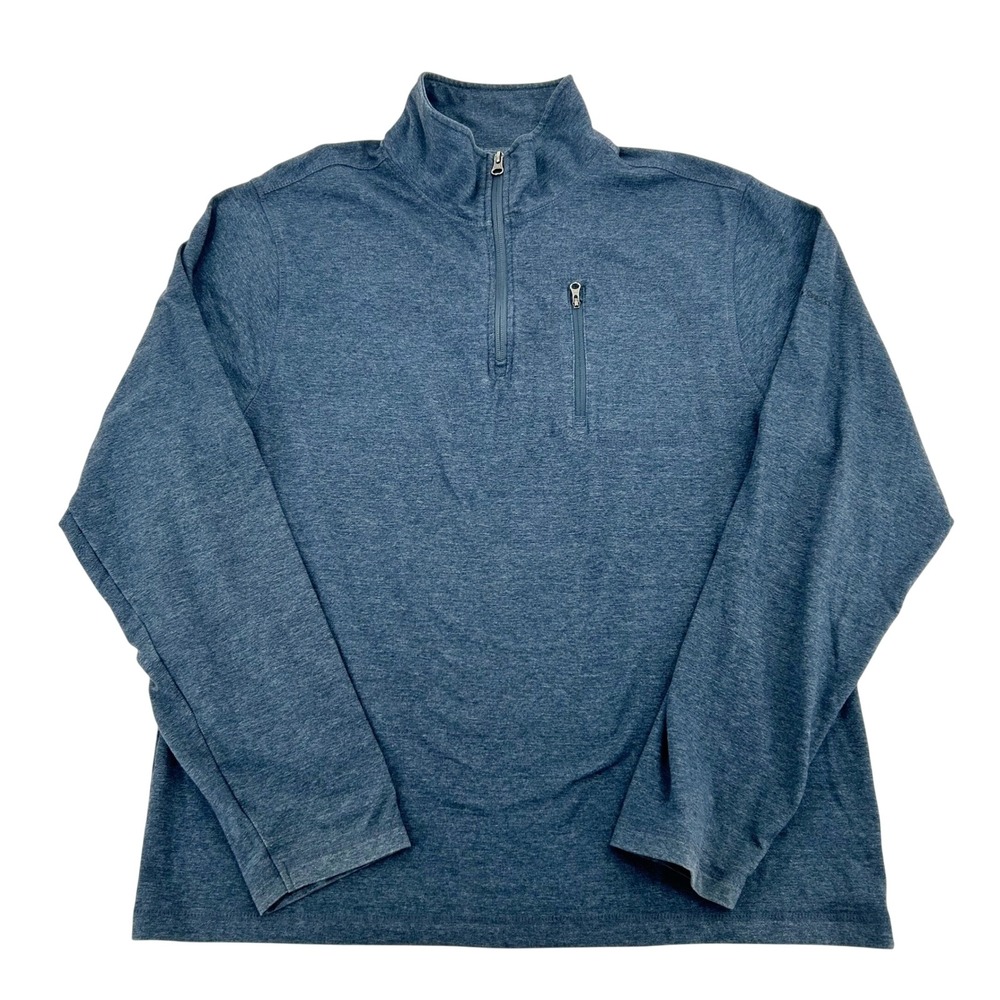 Field & Stream Quarter Zip Pullover Mens Large Blue Heathered Gorpcore Outdoor
